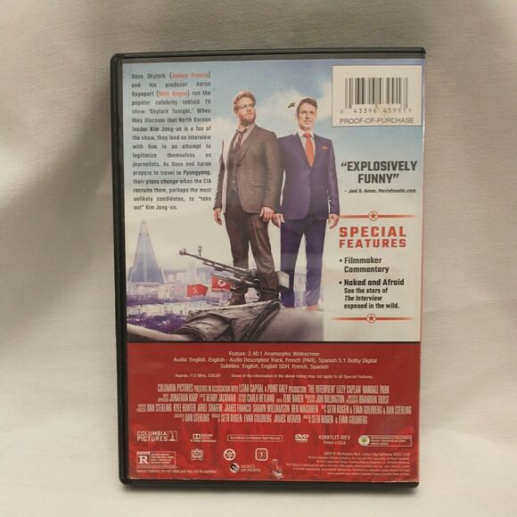 The Interview DVD Starring Seth Rogen and James Franco No Code - Picture 2 of 4